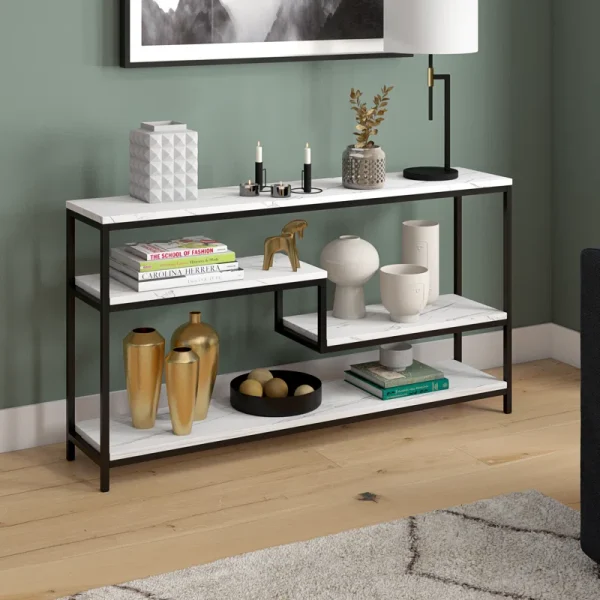 Mid-Century Glam Console Table