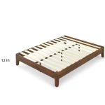 Zinus Espresso Wood Bed Frame Front View