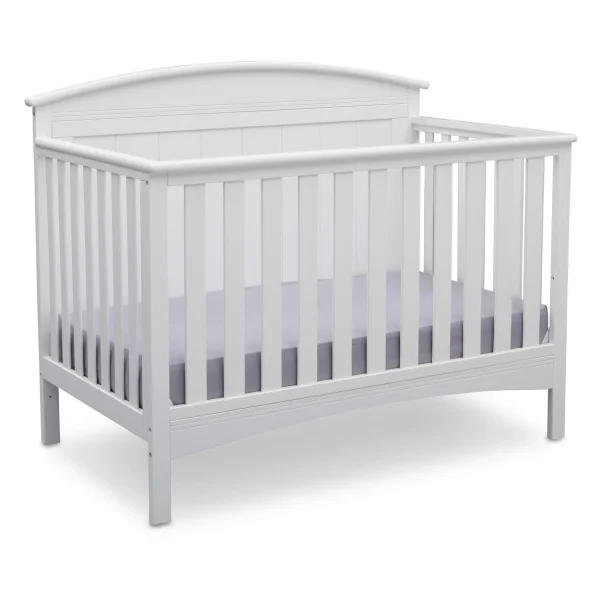 Serene White Convertible Baby Crib