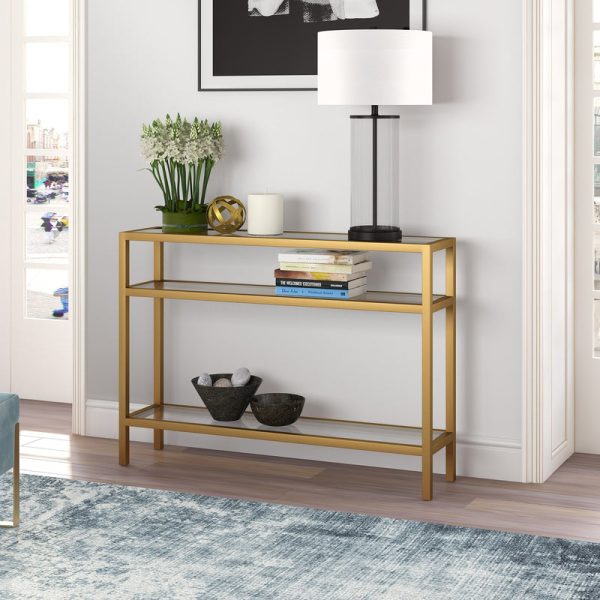 Sivil Brass & Glass Console Table