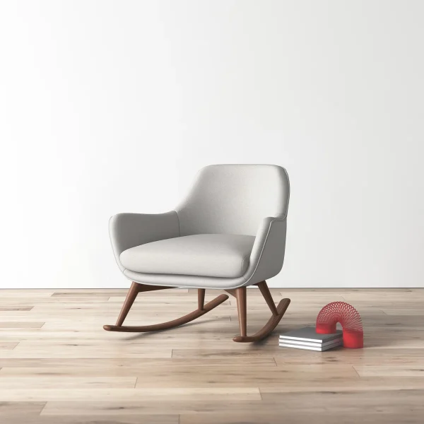 Tye Modern Rocking Chair with Upholstered Seat – Stylish Lounge Rocker for Living Room, Nursery & Bedroom