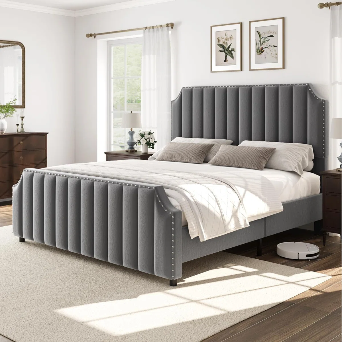 Velvet+Bed+Frame,+50.2_+Tall+Headboard+&+Footboard-110712488-110712489