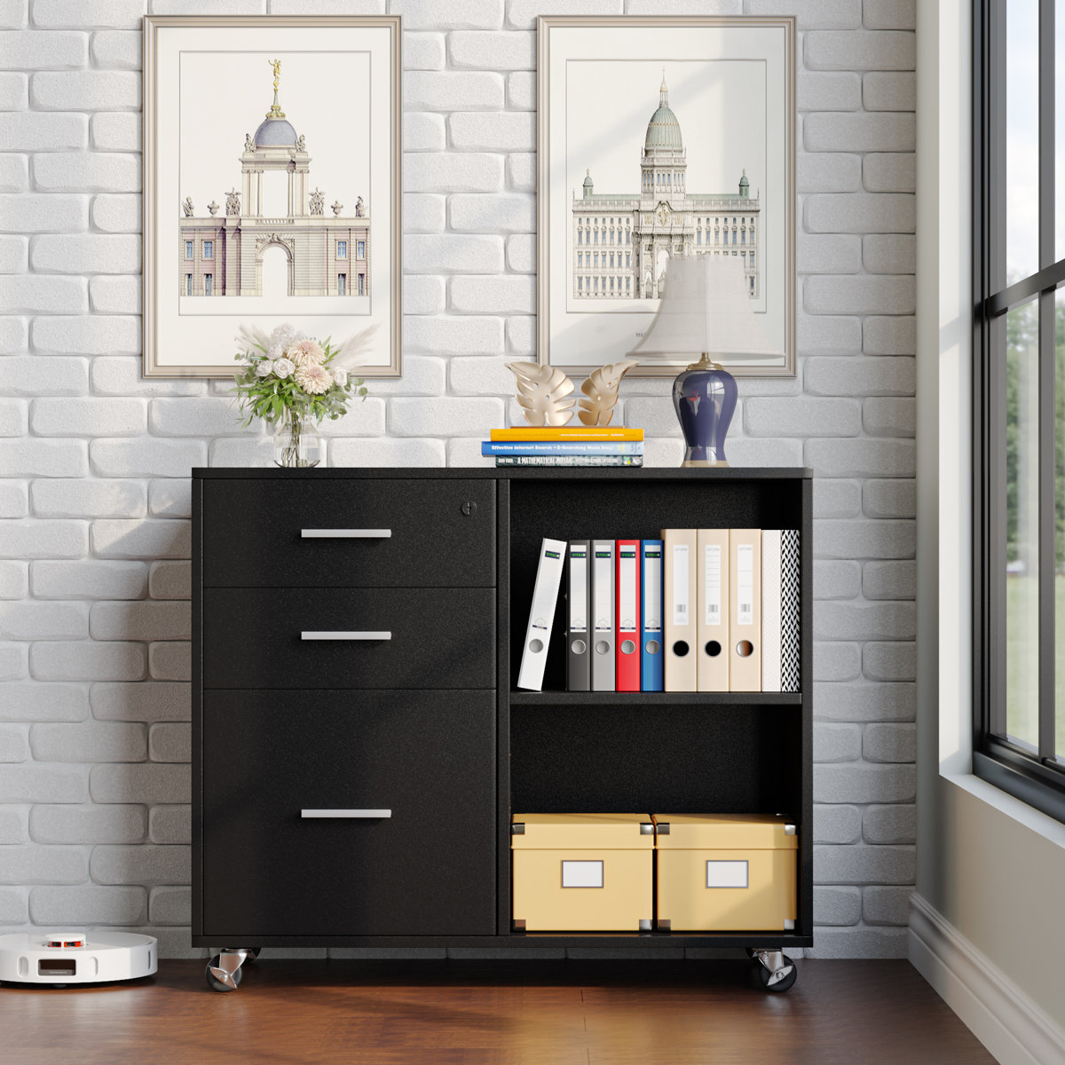 Zink+31.8''+Wide+3+-Drawer+Mobile+File+Cabinet