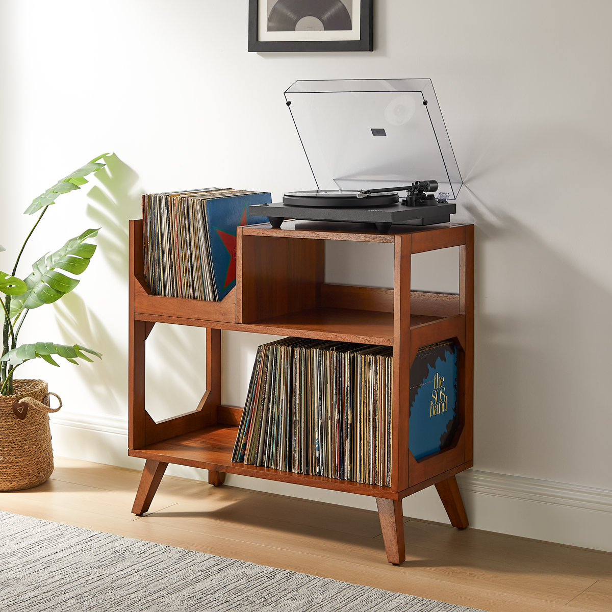 .trashed-1754161717-Asheville+Medium+Record+Storage+Console Wooden music console in living room