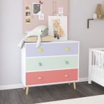 Wooden kids storage cabinet with drawers