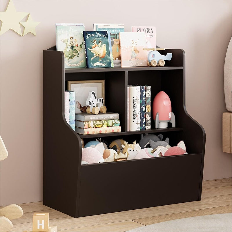 3-Tier-Toy-Storage-Cabinet-and-Bookcase Kids bookcase and toy organizer shelf