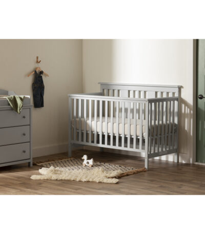 Modern Grey Crib for Toddlers – Converts to Bed by PakUnique