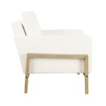 “Textured Cream Lounge Chair with Wooden Frame – PakUnique”