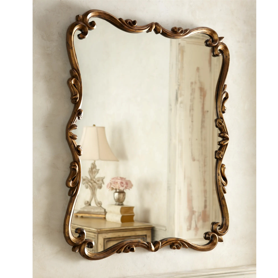 “Ornate Gold Accent Mirror for Bedrooms – ELISA Mirror by PakUnique”