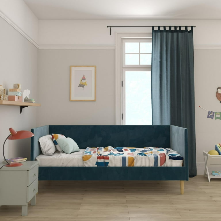 daea61f9-1663-4ee7-8e75-29d1ee9bc29a.326979a7b3a3ec6da647bb0d18234131 “Mid-Century Twin Daybed in Blue Fabric for Modern Pakistani Homes”