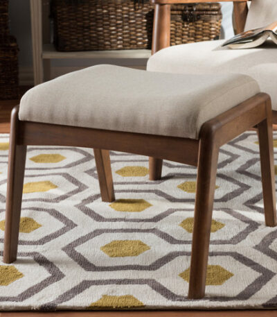 Mid-Century Beige Ottoman in Pakistani Living Room – PakUnique