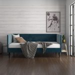 “Blue Linen Daybed Pakistan – Upholstered Twin Bed Frame PakUnique”