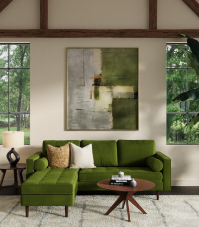 “Modern Fabric Reversible Sofa with Chaise for Pakistani Homes – Geo by PakUnique”