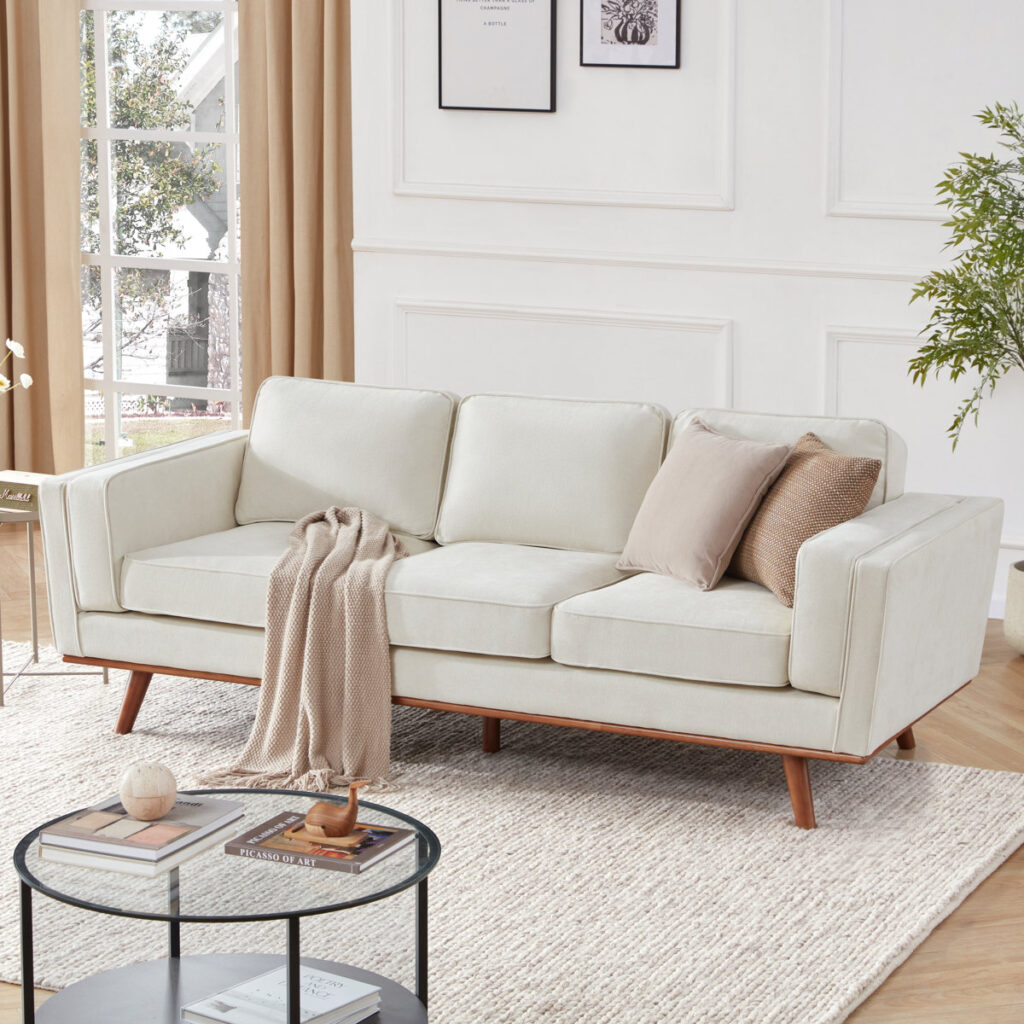 “Inayat 90-Inch Upholstered Sofa Pakistan – PakUnique 3-Seater”