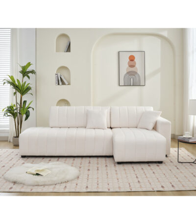 “Nargis Lamb Wool Sectional Sofa with Chaise – PakUnique”